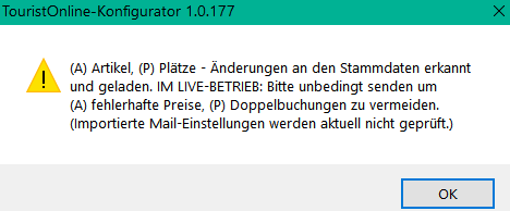 Veranschaulichung der Warnung bei Stammdaten-Änderung